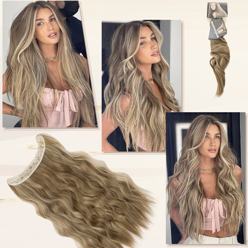 One Piece Invisible Wire Hair Extensions Thick Clip In Hairpiece Real as Human