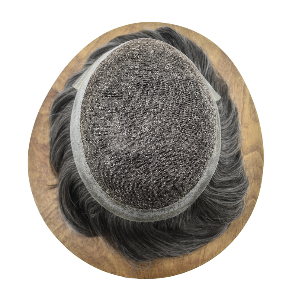 SWISS LACE Hairpiece Poly Pu Skin Around Hair System Mens Toupee For Men
