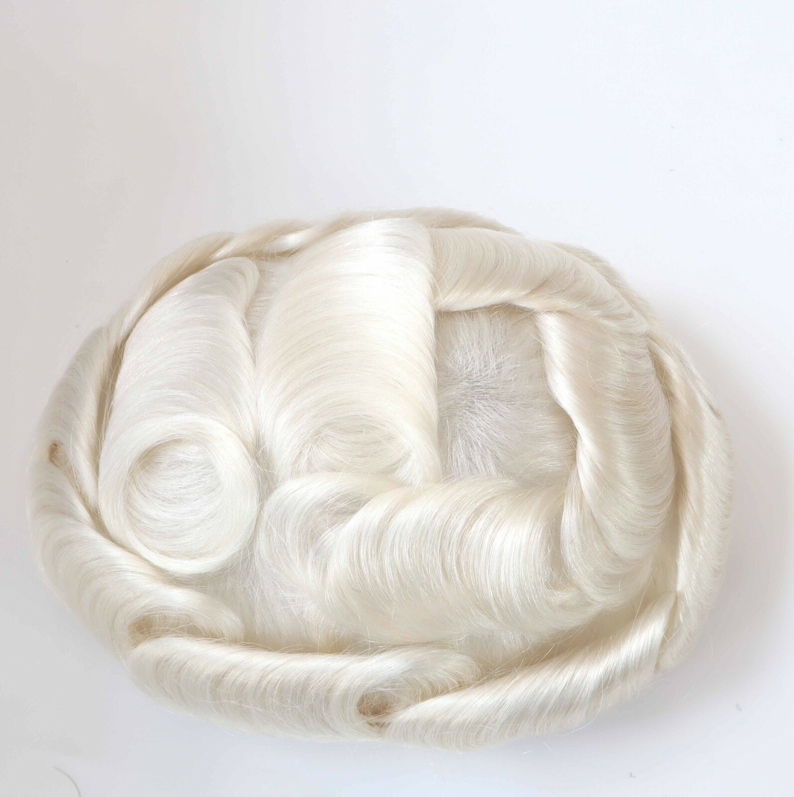 Natural Super Thin Skin V Looped Mens Toupee human Hair Replacement System #60R
