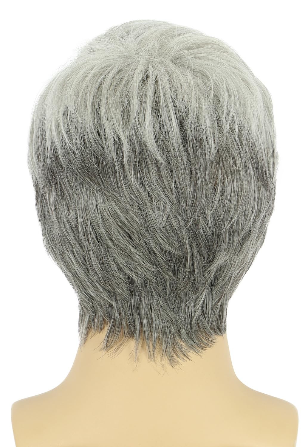 Old Man Grandpa Short Grey and White Wig with Moustache Natural Looking Daily…