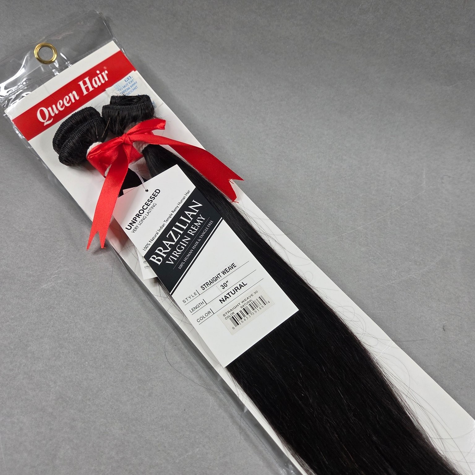 Queen Hair Brazilian Virgin Remy Hair Extensions 30″ Straight Natural Weave
