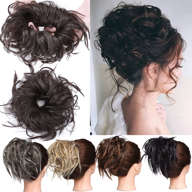 Extra Thick Messy Bun Hairpiece Scrunchie As Human Hair Extension Real Ponytails