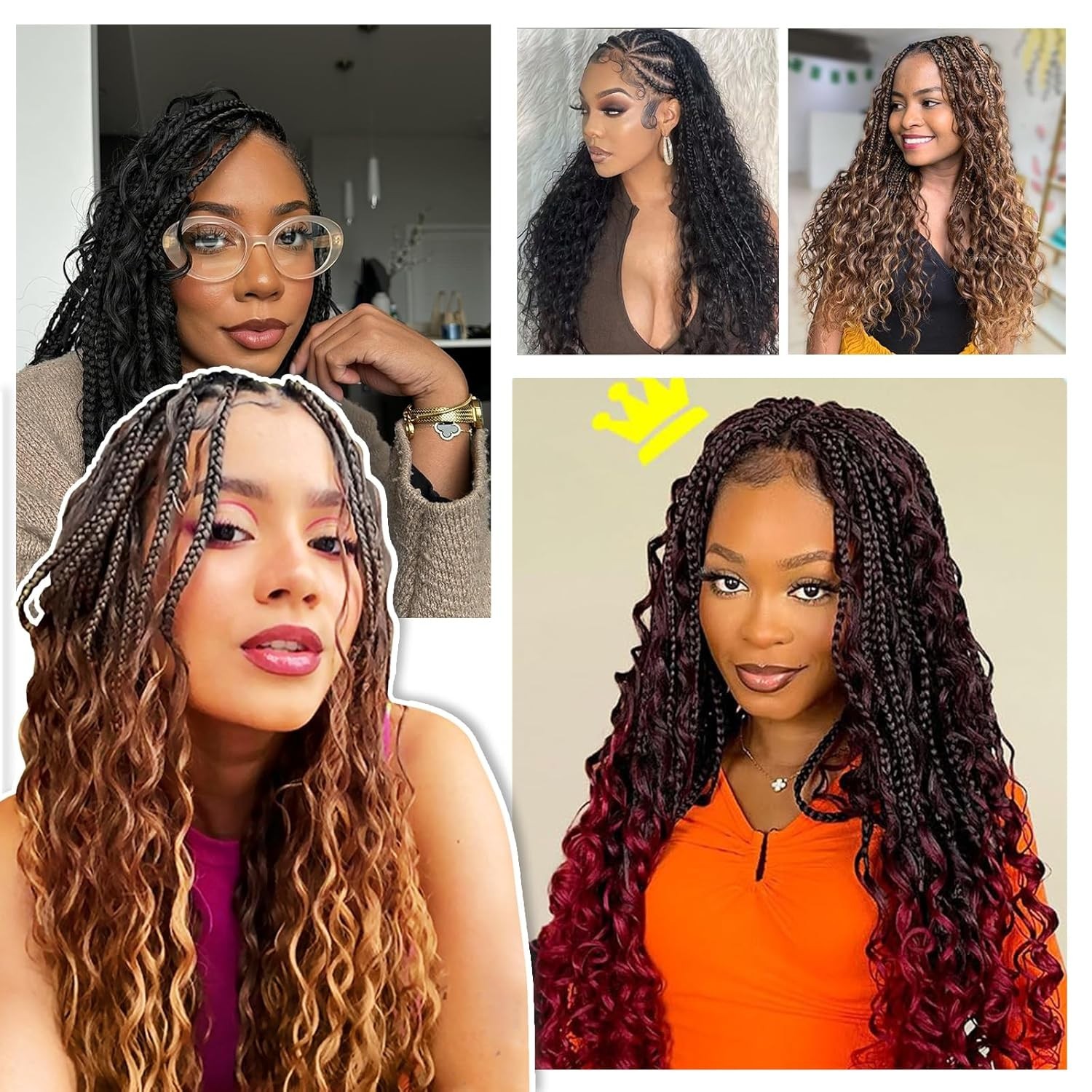 Elegant and Easy-to-Wear 8 Packs 14 Inch Bohemian Crochet Braids for Black Women