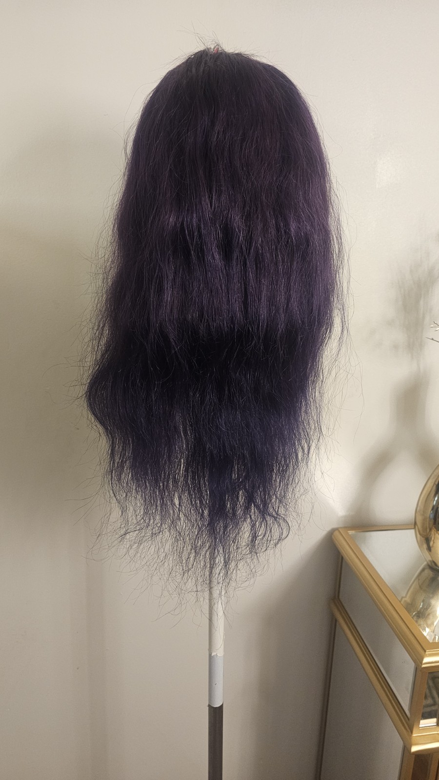 High-Quality Regular Top 24″ Purple Wavy 150% Virgin Human Hair Lace Wig