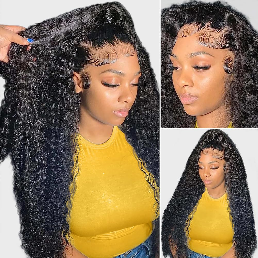 13×4 HD Transparent Lace Front Wigs Human Hair Pre plucked Bleached Knots