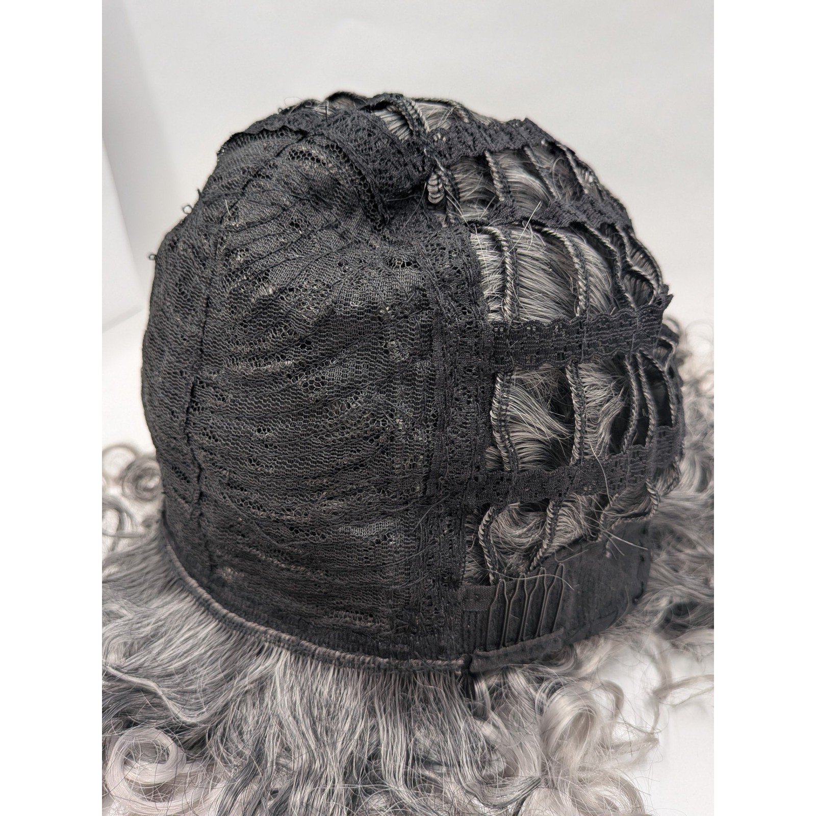 More Charming Short Curly Grey Wig Salt and Pepper Synthetic Afro Kinky Hair