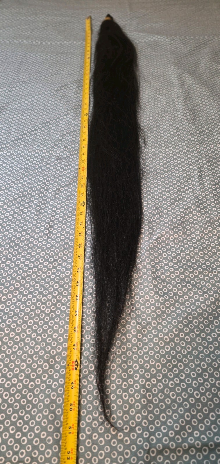 Black Real Human Hair Straight Asian Ponytail 52 inches 201.4g 1pc