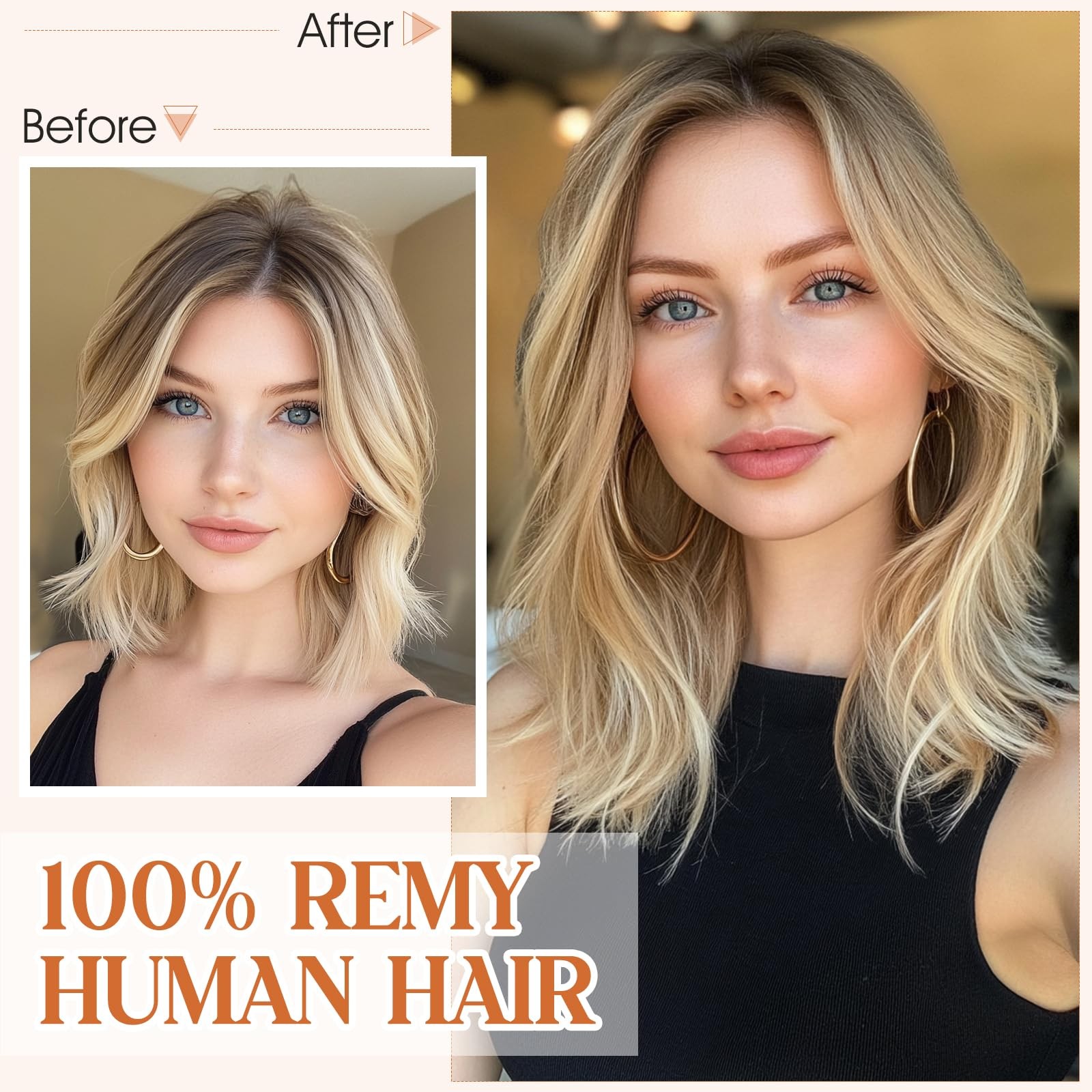 S-Noilite Halo Hair Extensions Real Human Hair 14Inch Short Straight Halo