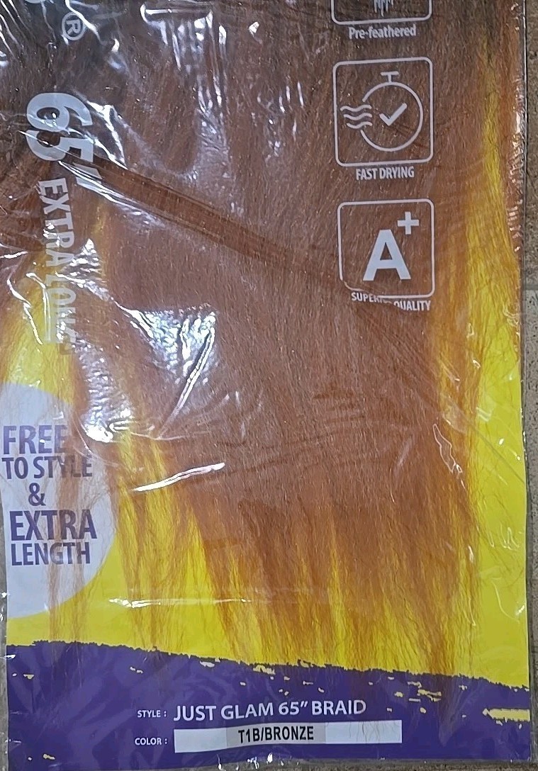 BOBBI BOSS JUST GLAM 65″ BRAIDING HAIR SUPER LONG BRAID T 1B BRONZE NEW 3PACK