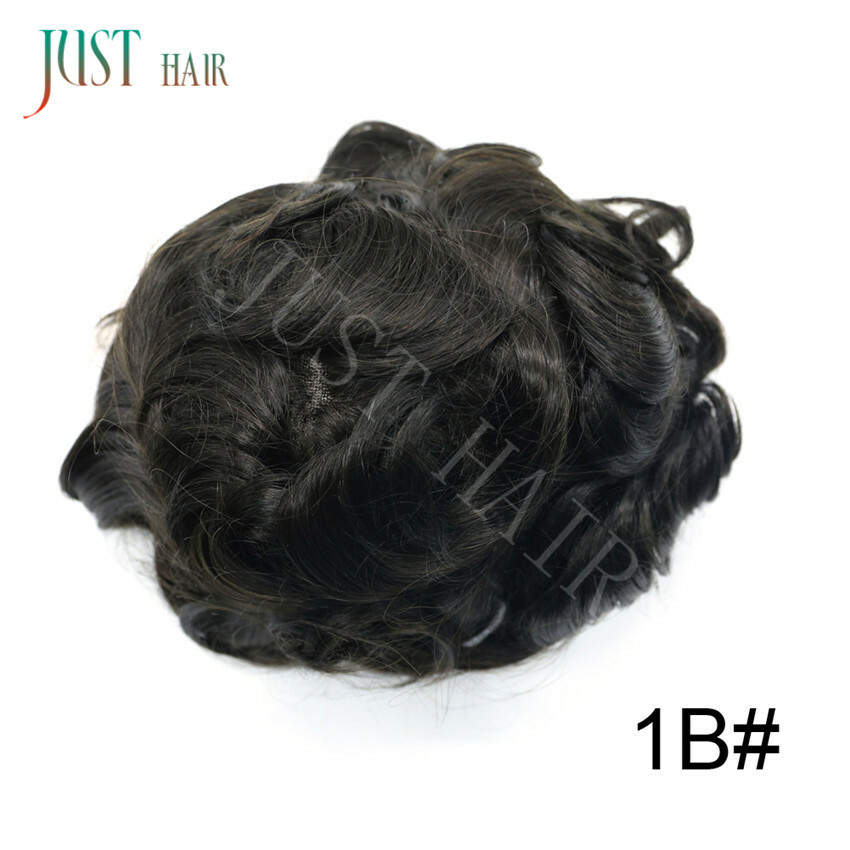 Swiss Lace Front Mens Toupee Poly Skin Hairpieces Human Hair Replacement System