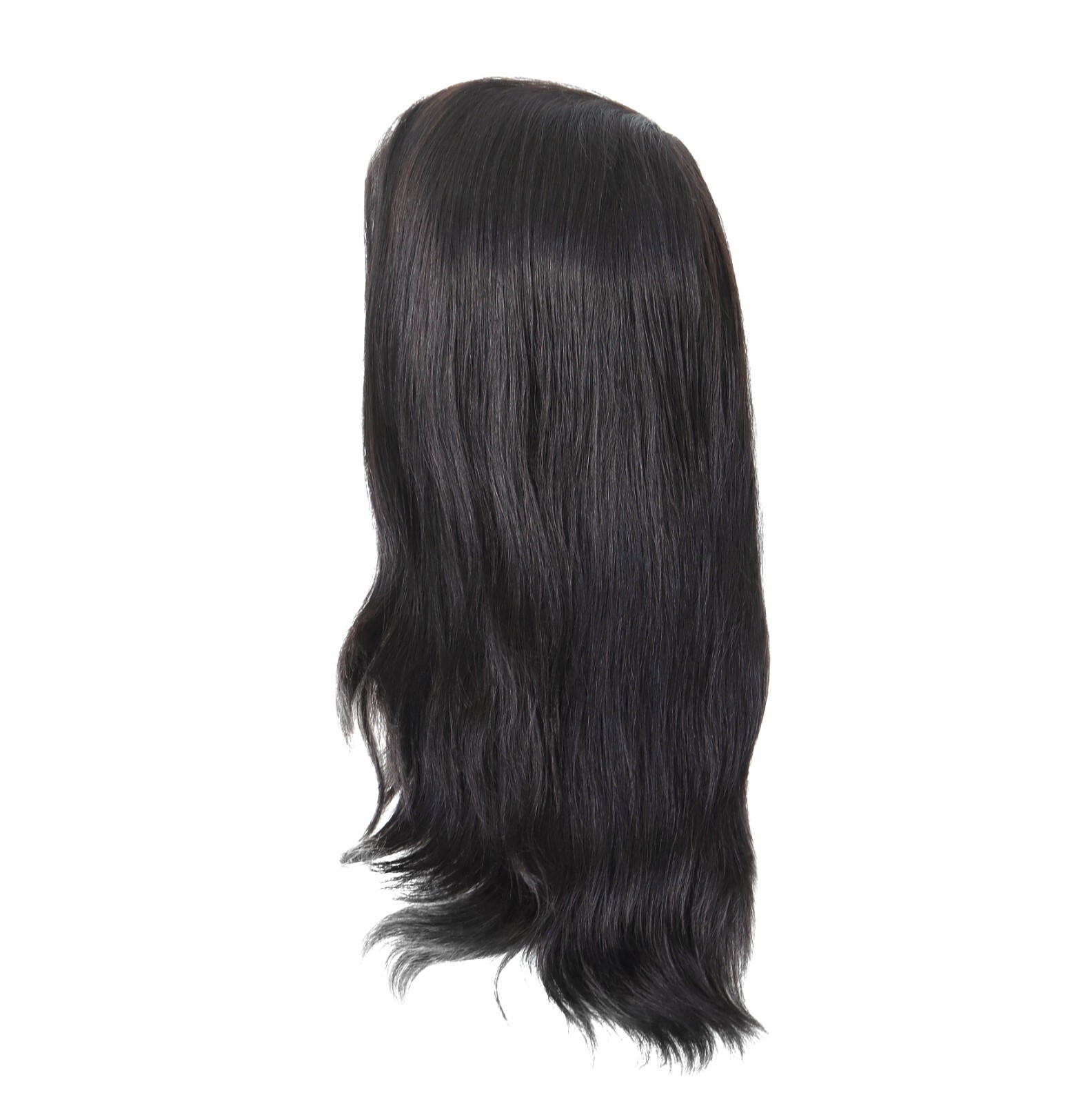 Women Chinese Cuticle Remy Human Hair Wigs Full Thin Skin Medium Size 14” BIOFW