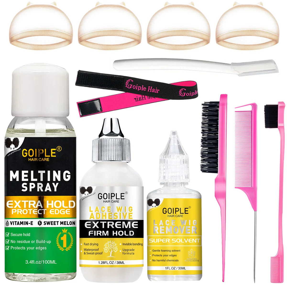 Wig Glue and Remover for Lace Front Waterproof Hair Replacement Adhesive Lace Me