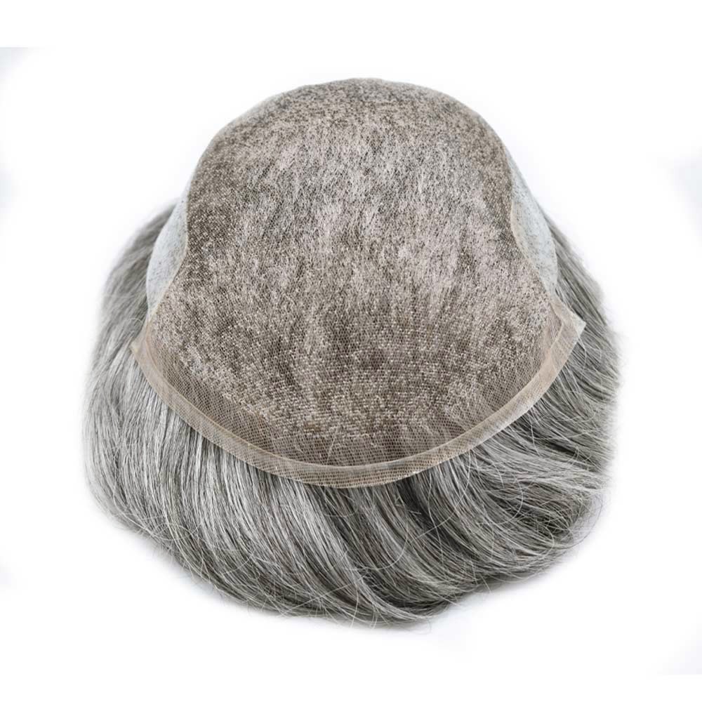 French Lace Front Mens Toupee Human Hair Piece System Wig Natural Breathable 7X9