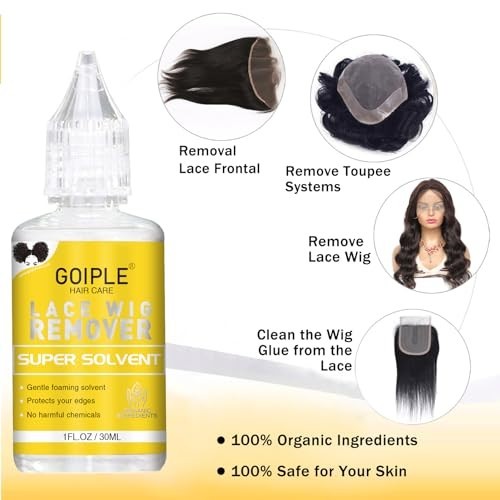 Wig Glue 1.28OZ, Waterproof Lace Front Adhsive for Wigs with Tools and Hair W…