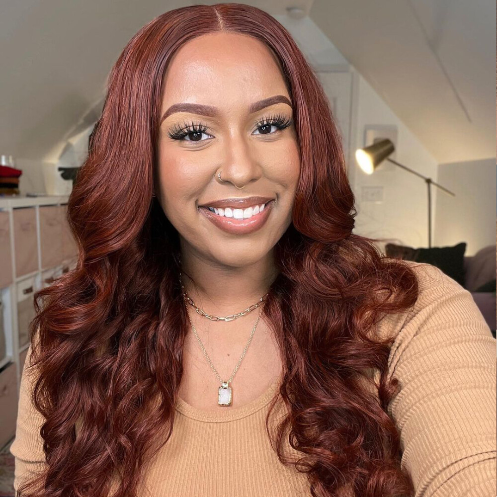 UNice Indian Reddish Brown Body Wave 3 Bundles Human Hair Extensions Weaves Weft