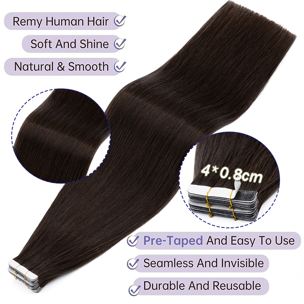 Thick 200g 80pcs Tape In Remy Human Hair Extensions Skin Weft FULL HEAD BLONDE F