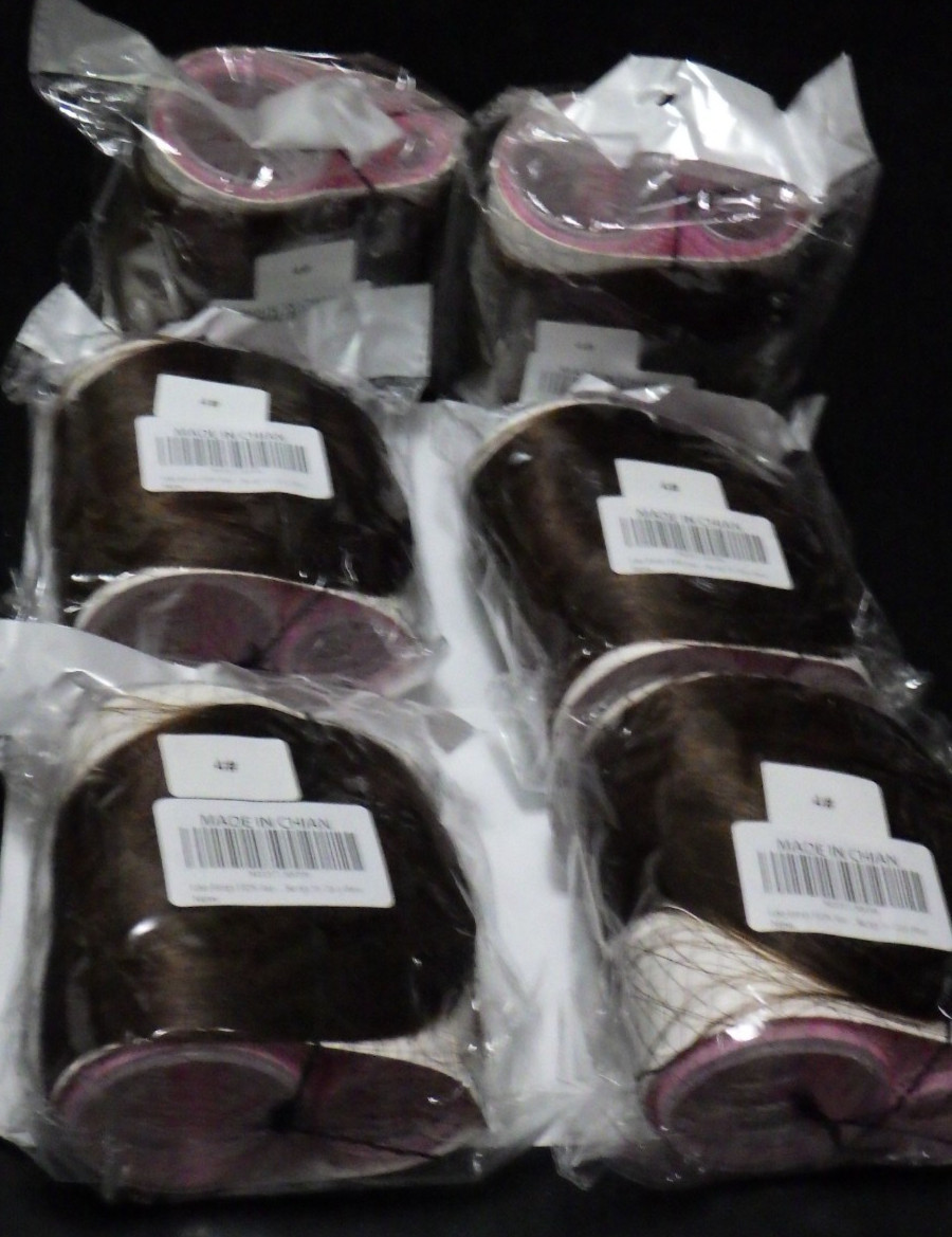 2 sets (only) of real hair fake bangs clip in easy New #4 brown