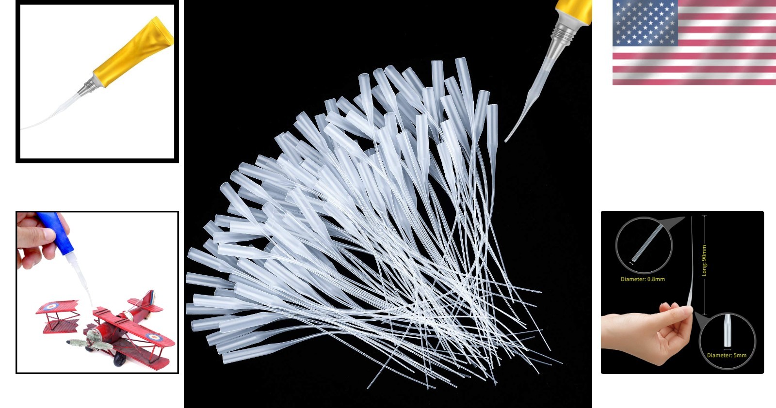 Extremely Narrow Glue Applicator Tips – 200 Piece Set for Accurate Dispensing