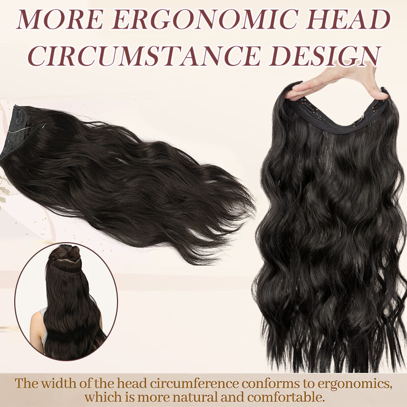 One Piece Invisible Wire Hair Extensions Thick Clip In Hairpiece Real as Human
