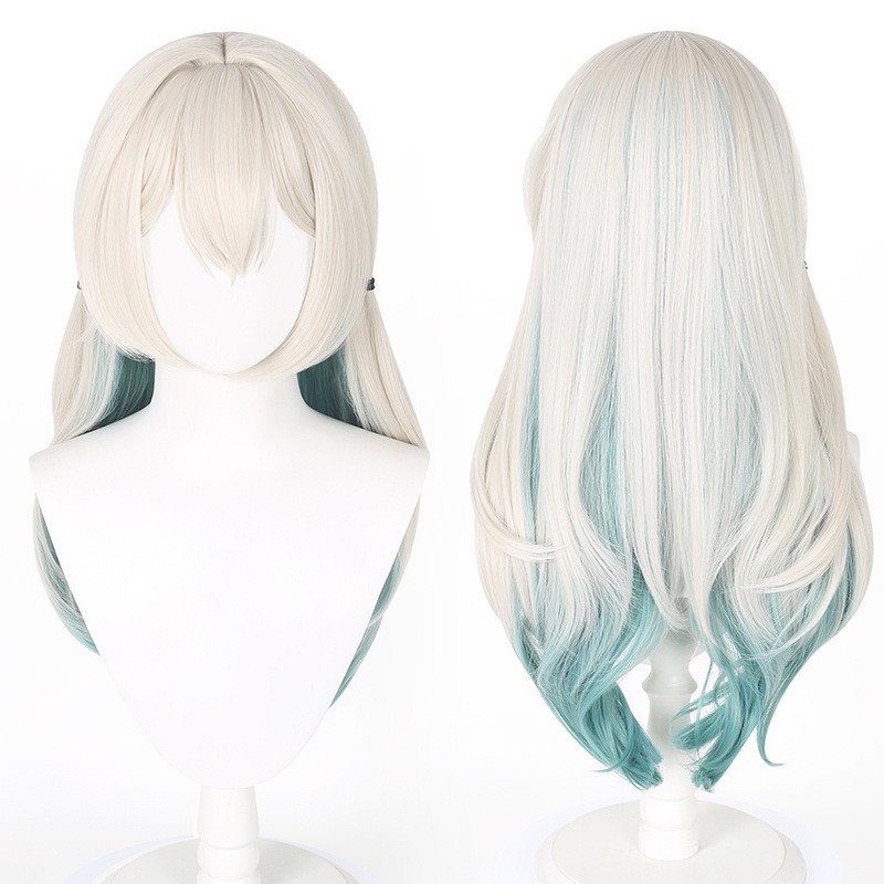 Honkai Star Rail Firefly Long Silver Blue Ombre Wig Heat Resistant Cosplay Party
