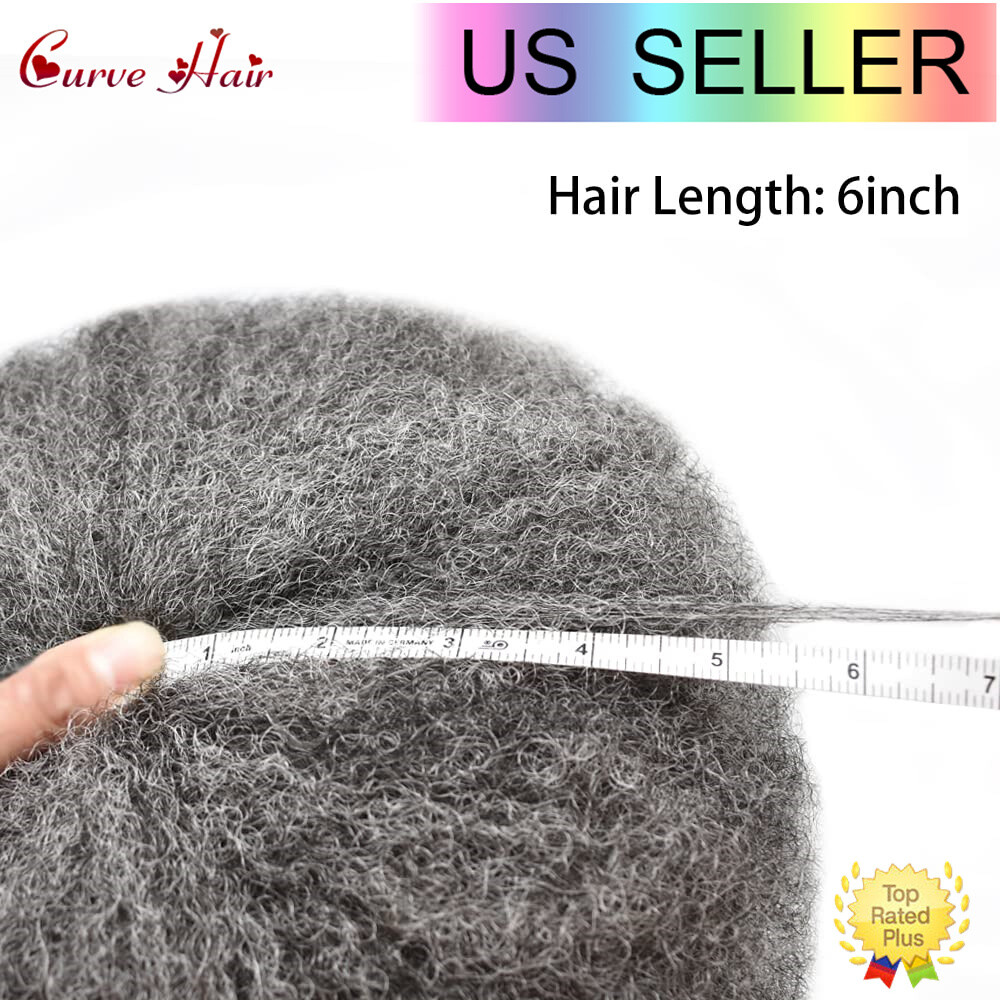 US Afro Curly Weave Mens Toupee HairPiece Full Lace African American Hair Syste
