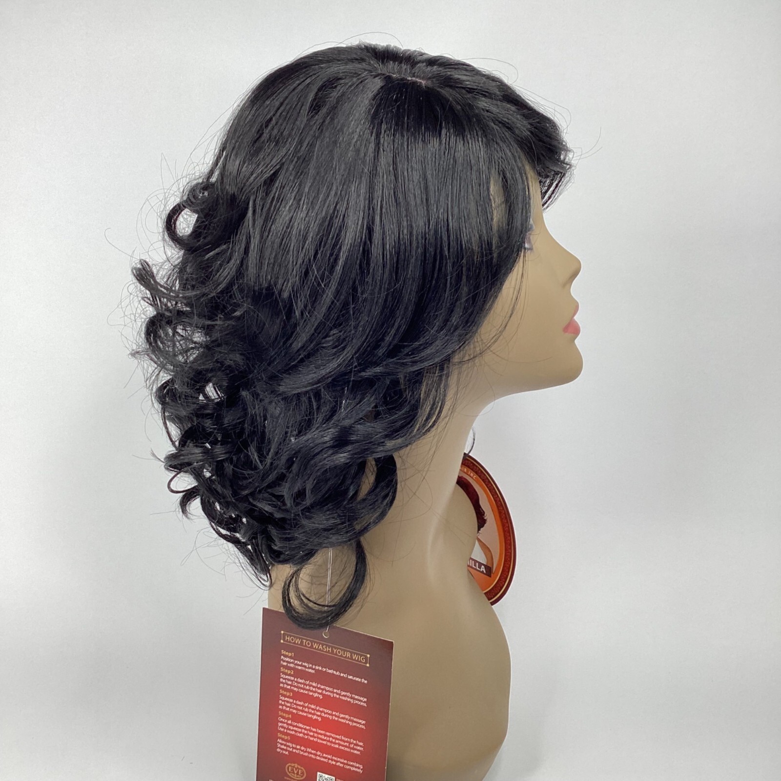 Camilla #1 Jet Black Feather Flip Wig Classic Cap Synthetic Adjustable
