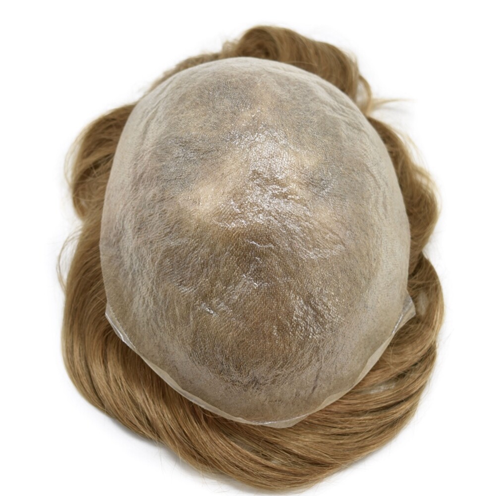 Ultra Thin Skin Mens Toupee Hairpiece Invisible Poly PU Hair Replacement US