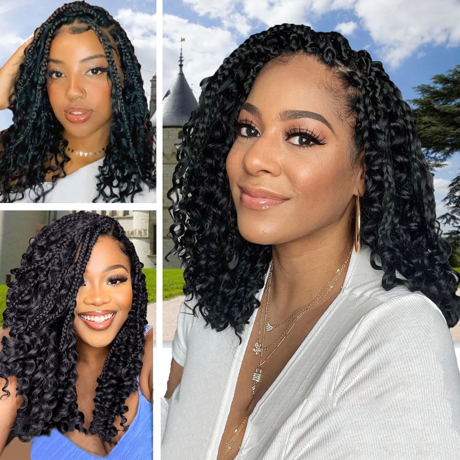 14 Inch Goddess Box Braids Crochet Hair – 8 Packs of Curly Beauty Extensions