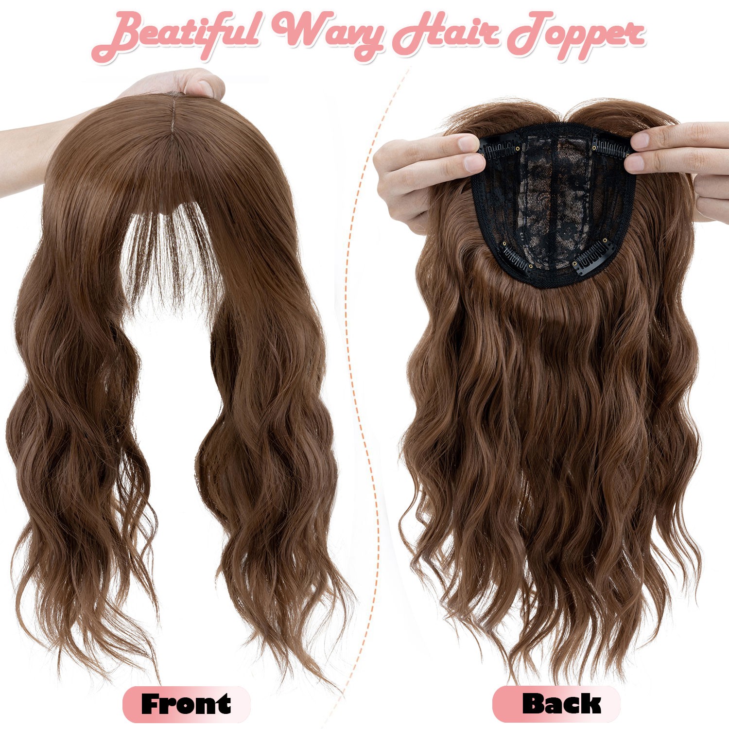 Free Part Women Topper Real As Human Hair Top Toupee Piece Clip in Hairpiece 14″