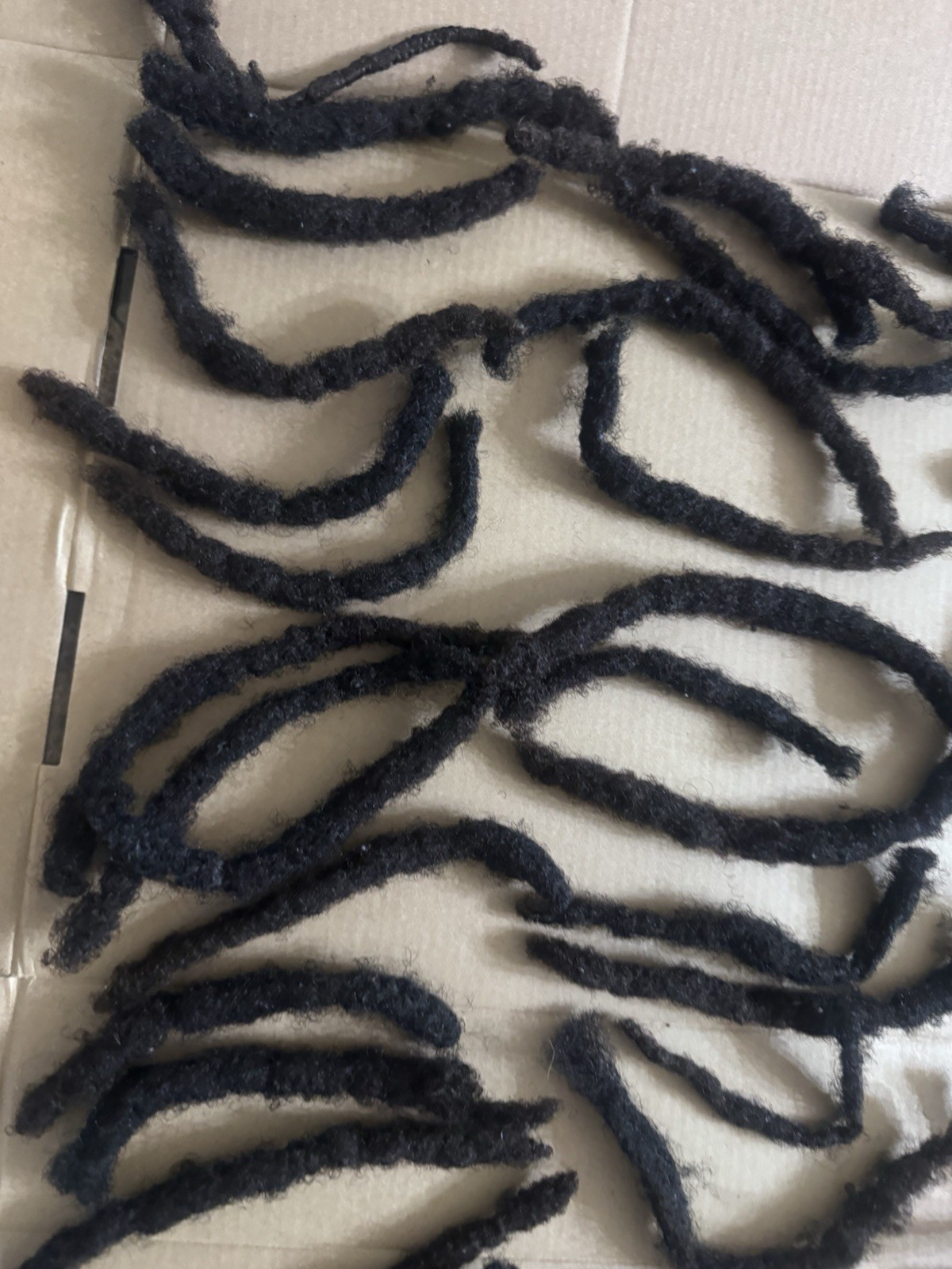 83 real human hair Free Form dreadlocks Black Color 3”-8” Average 6 Inches