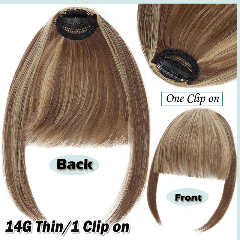 Clip in on Thin Neat Bangs Hair Front Fringe Hairpiece Hair Extensions AS Human