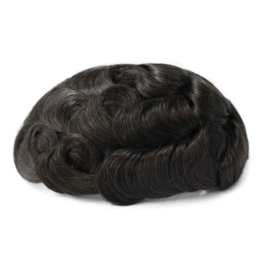 Toupee For Mens Human Hair Fine Mono French Lace Replecement System Hair 8×10 DV