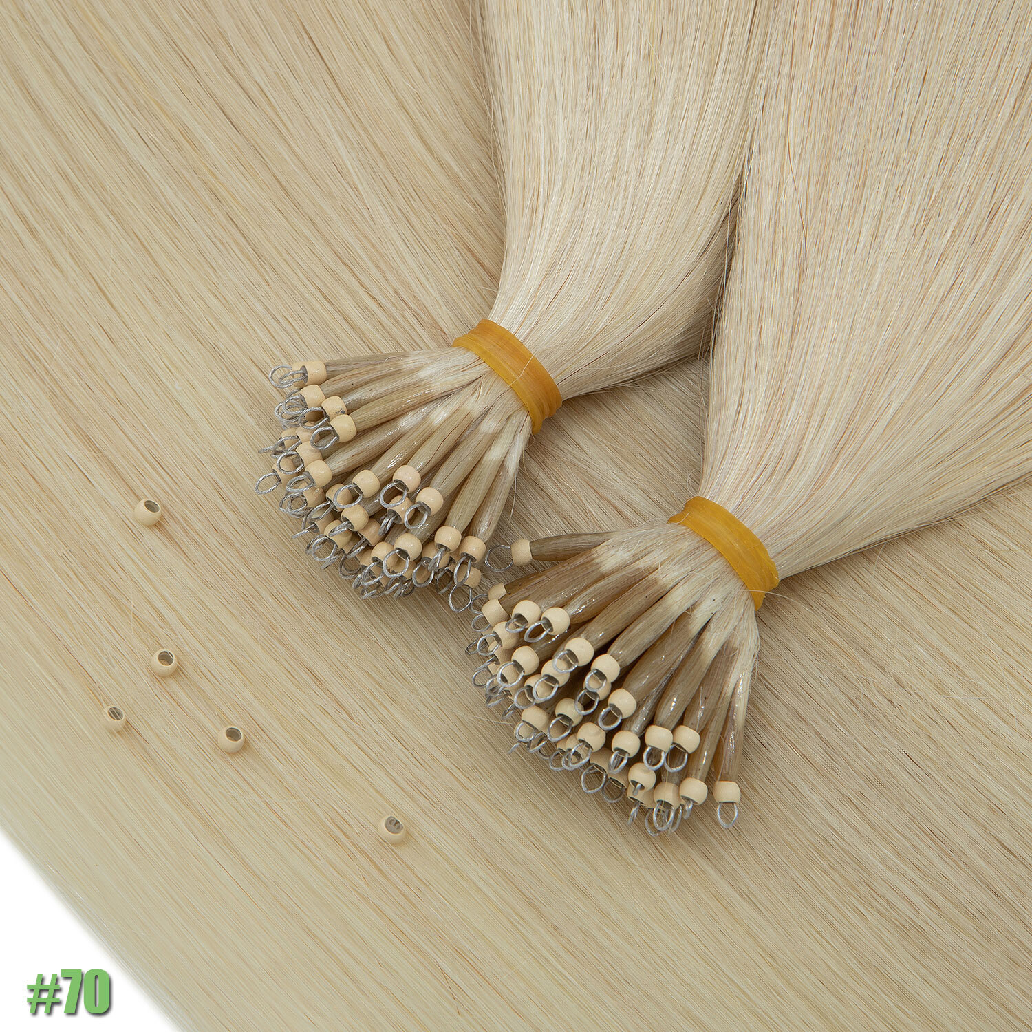 Russian Remy Nano Ring Tips Human Hair Extensions Thick 200S Full Head Highlight