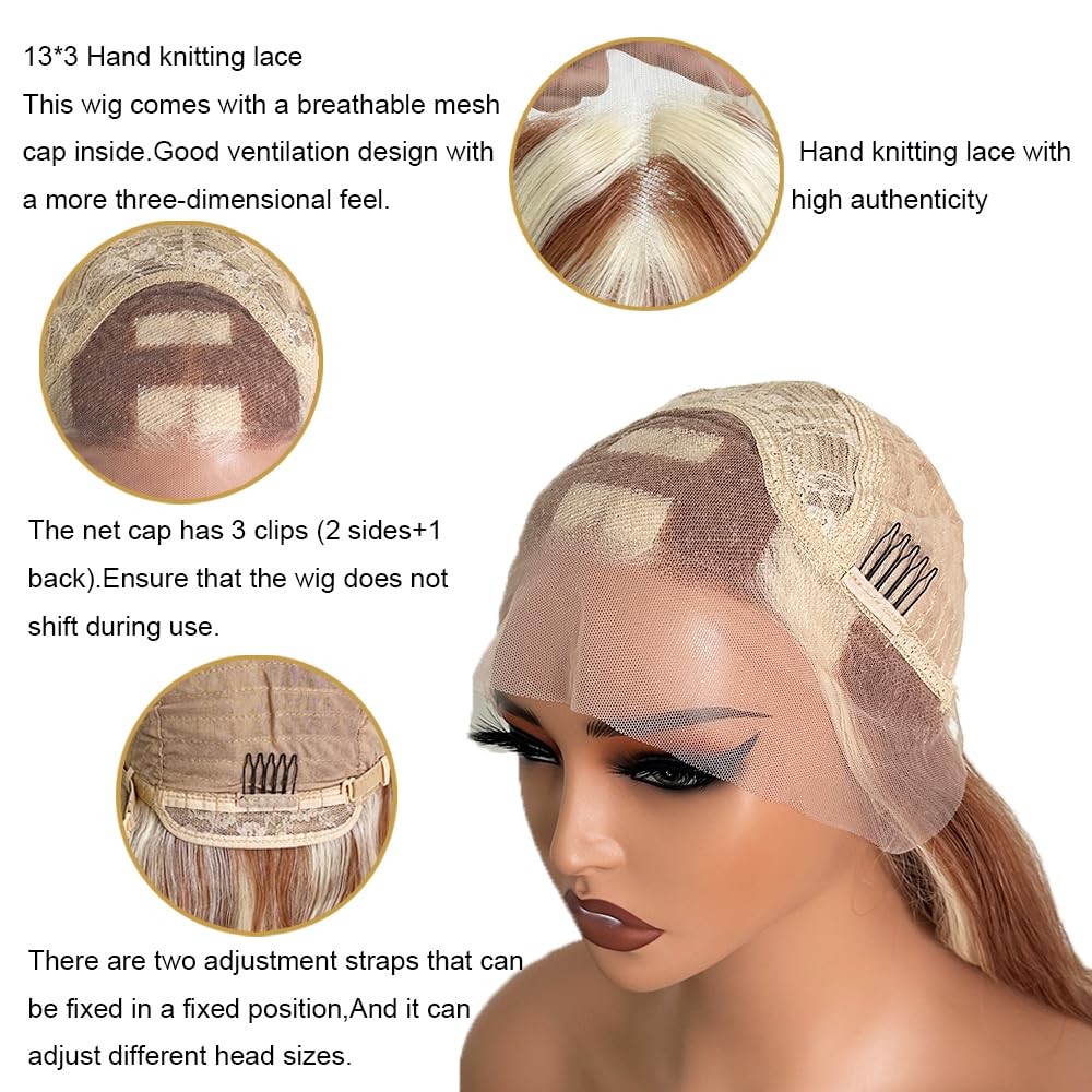 Itimay Synthetic Lace Front Wig Glueless Pre Plucked Bleached Knots – 24 Wavy