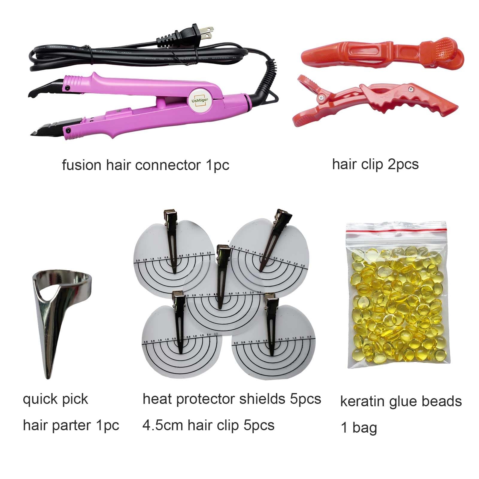 Pro Hair Extension Fusion Tool Iron Connector Heat up for Seamless Bonding K Tip