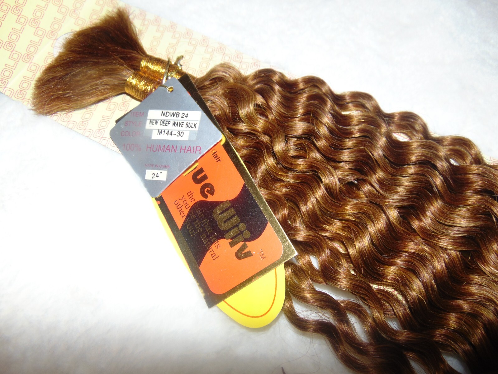 2 PK Unique Wiiv 100% Human Hair New Deep Wave Bulk 24″ Color M144-30 ( 4 Bundle