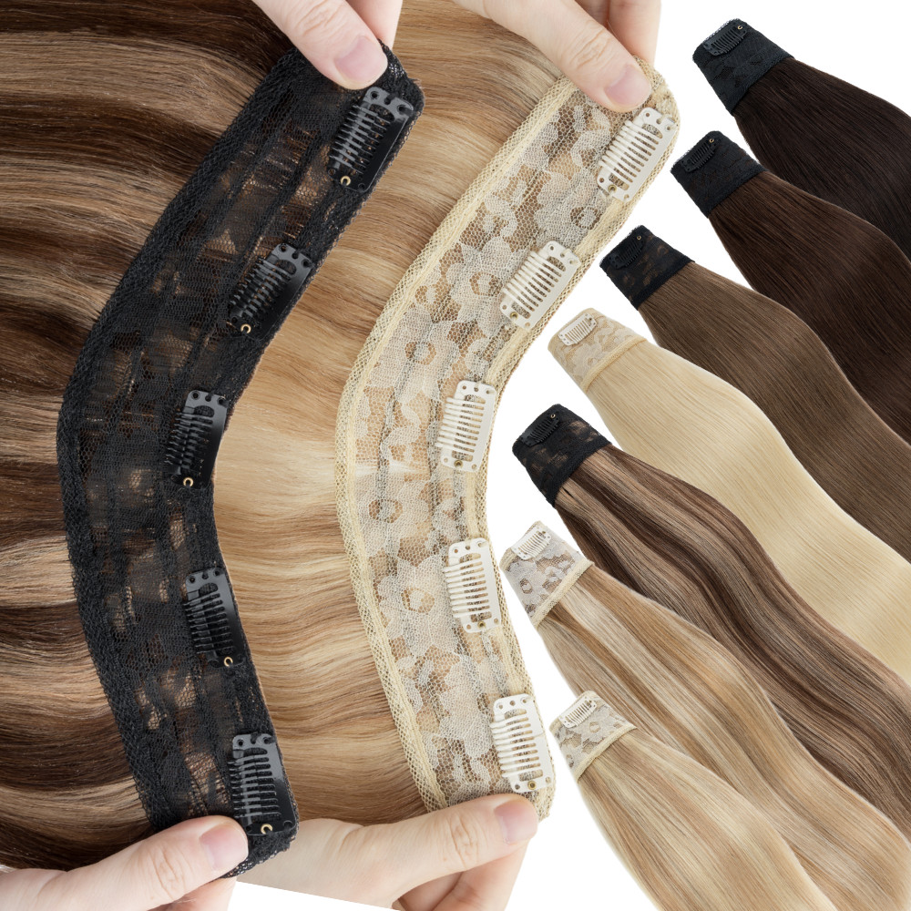 100% Remy Human Hair Extensions Russian One Piece Clip In Full Head U Shape Weft