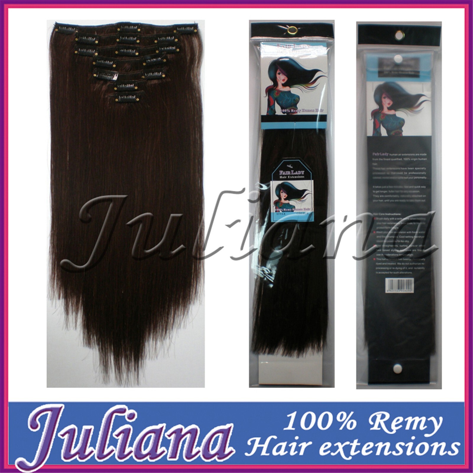 90g~250g Thick Double Weft Clip In Real Remy Human Hair Extensions 8PCS 10PCS US