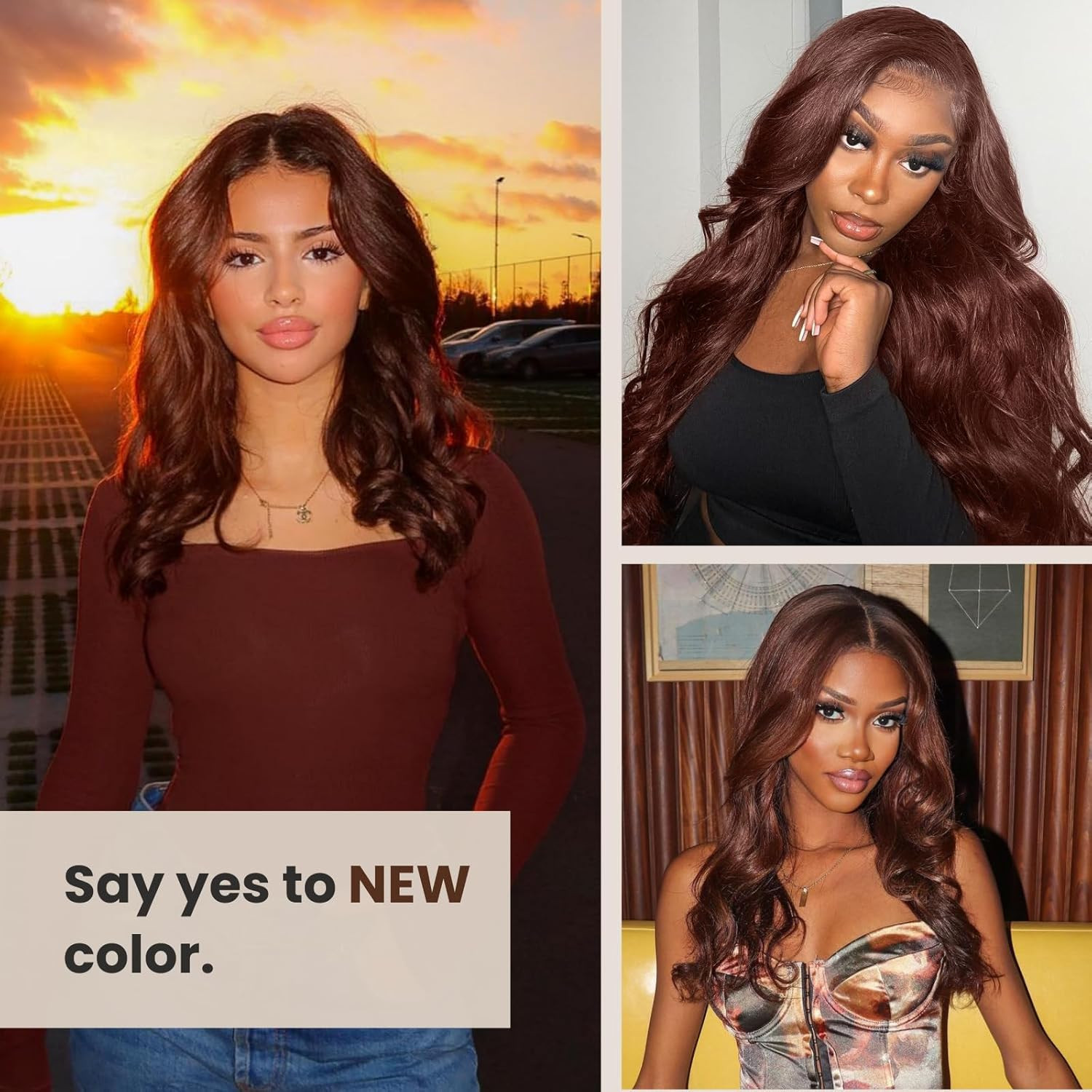 Chocolate Brown Body Wave Human Hair Bundles 18 20 22 Inch Soft Thick Bundles