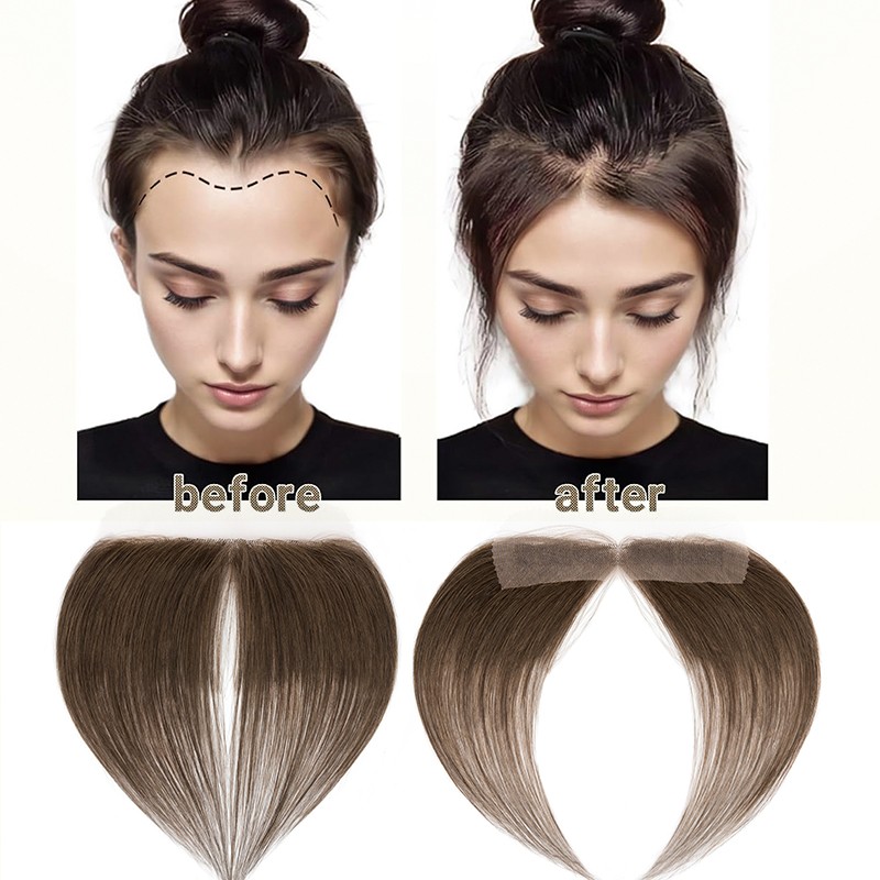 Men/Women’s Hairline Forehead Hairpiece Toupee Remy Human Hair Front Top Piece