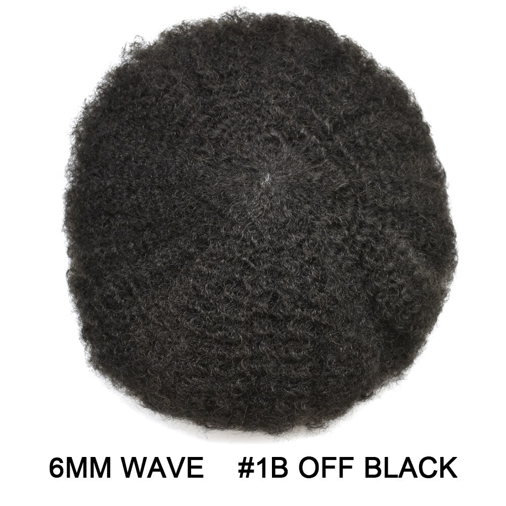 Afro Toupee For Black Men All Transparent Lace Curly 100%Human hair Weave system