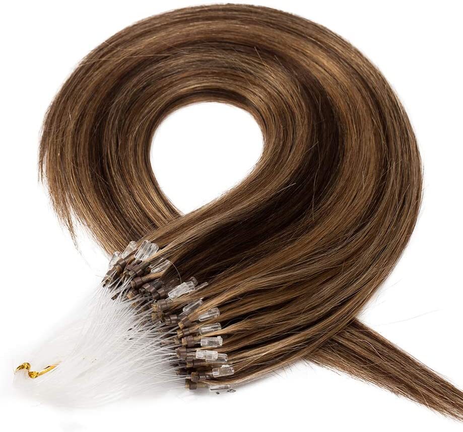 Micro Link Loop Tip Human Hair Extensions Micro Bead Remy Straight European Hair