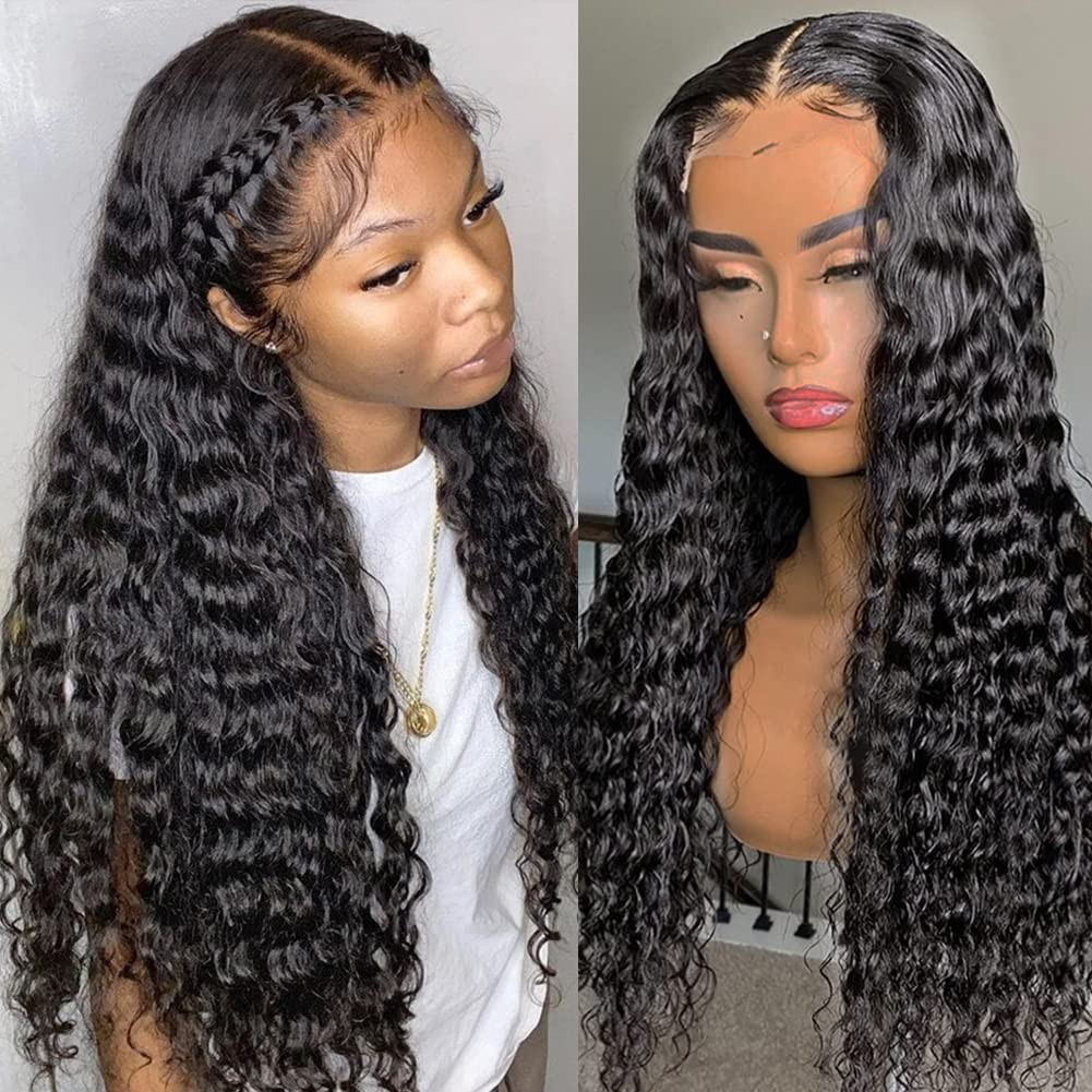 13×4 HD Transparent Lace Front Wigs Human Hair Pre plucked Bleached Knots