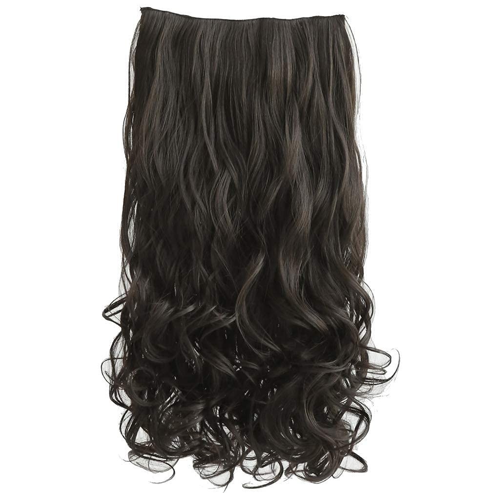 18″ 1-Pack 3/4 Full Head Curly Wavy Clips in on Synthetic Hair Extensions HE0…