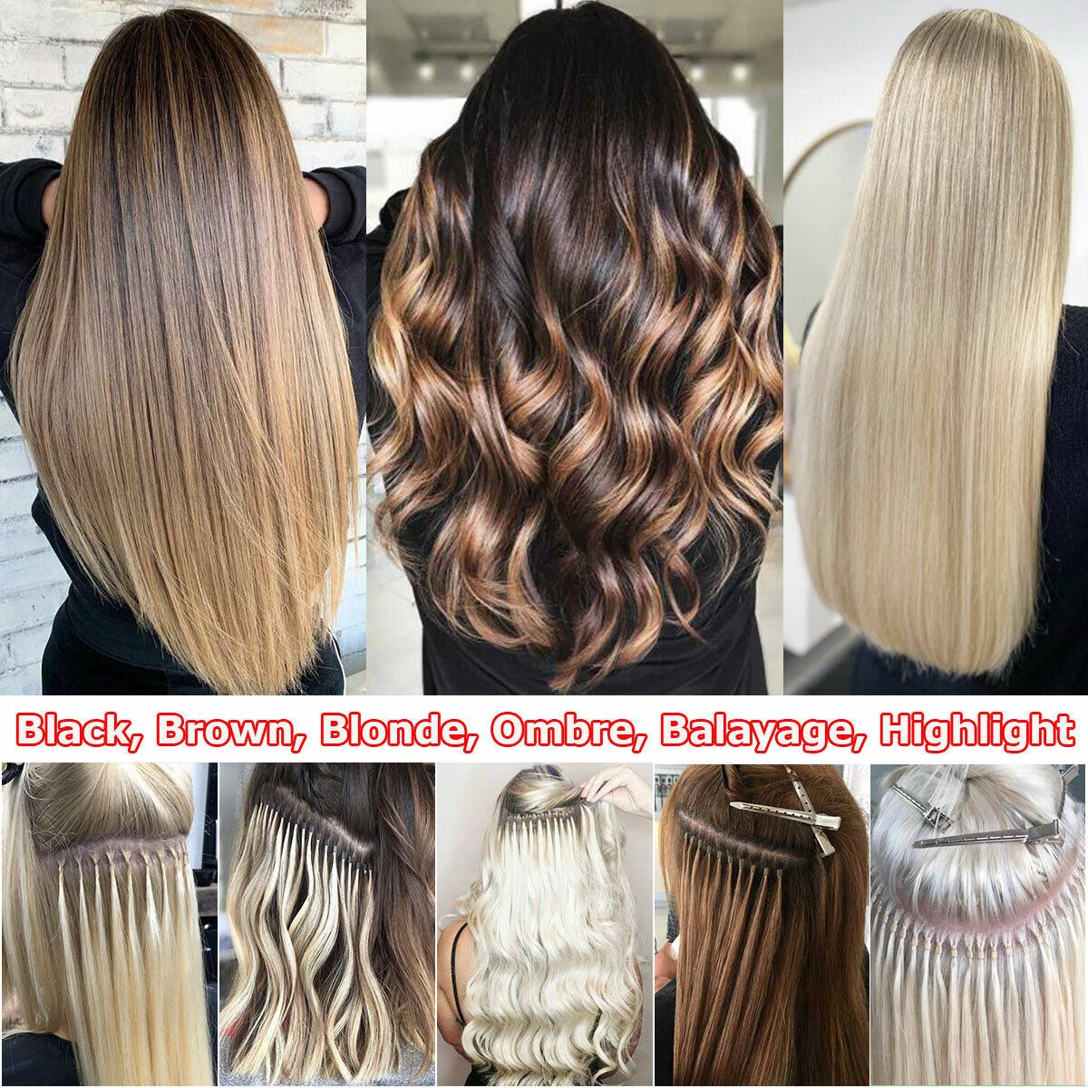 Micro Links Human Hair Extensions Nano Bead Micro Loop Natural Indian Hair US