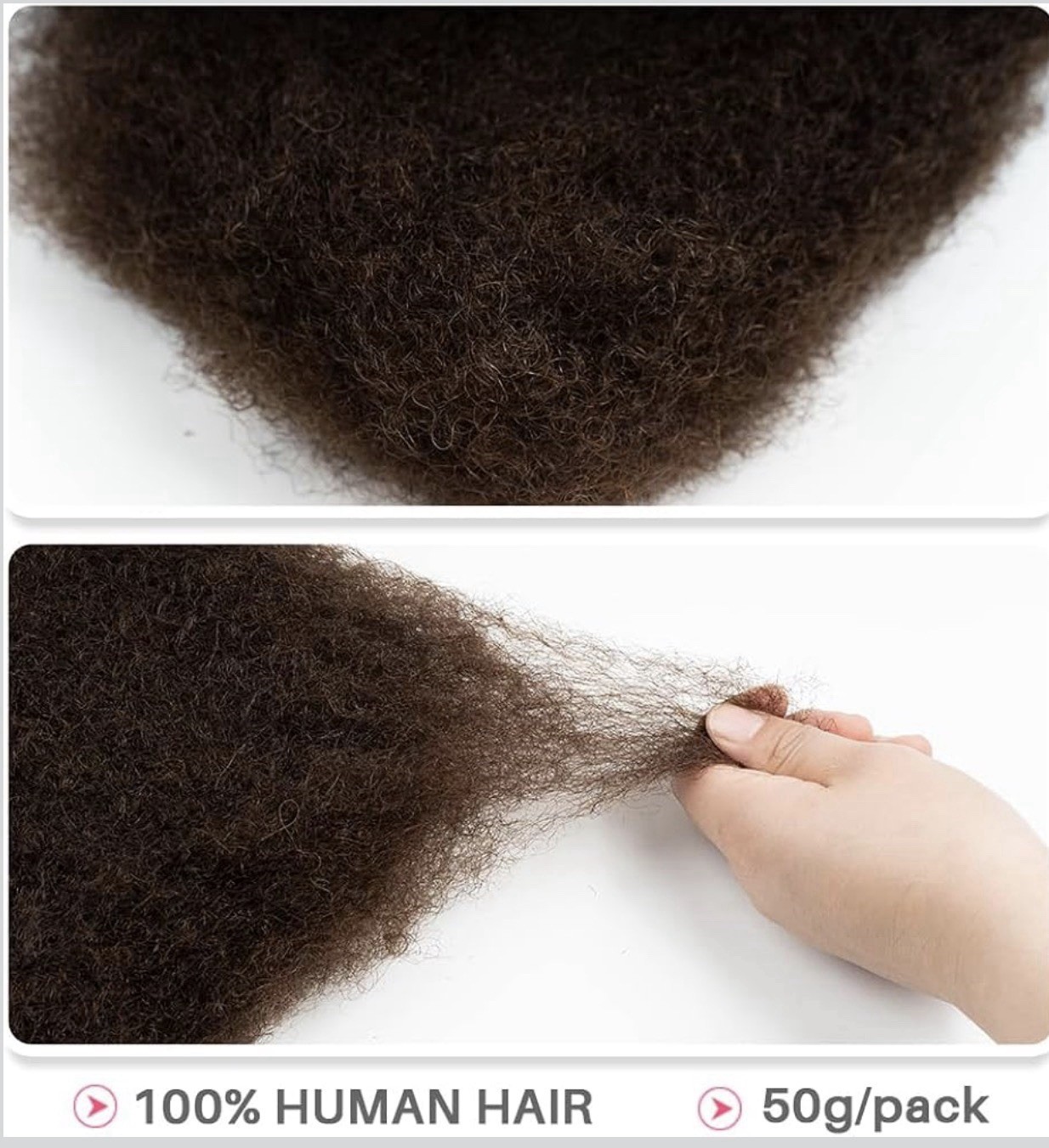 12” 4 Packs QUEEN VIRGIN REMY QVR Afro Kinkys Bulk Human Hair Medium Brown