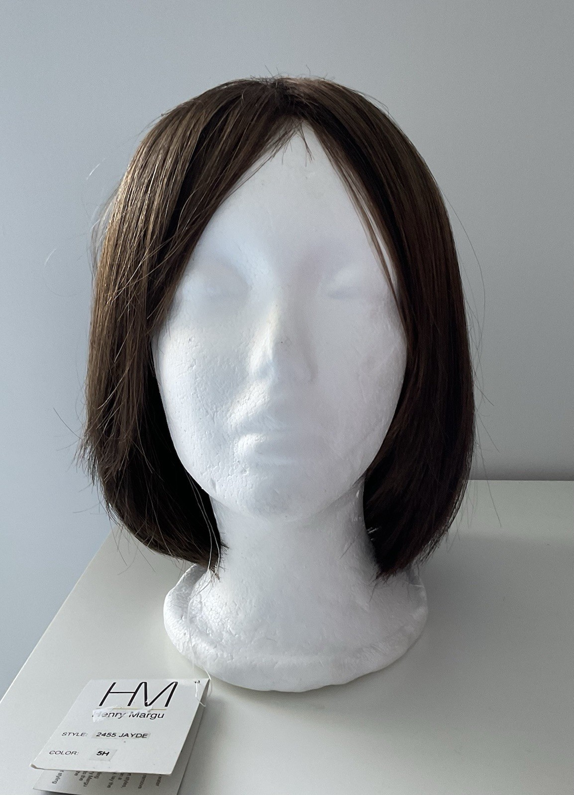 Henry Margu Jayde Bob Wig In 5H Dark Brown With Strawberry Highlights NWT