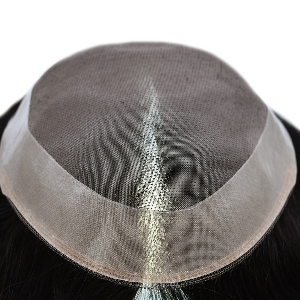 Fine Mono Mens Toupee Poly Skin Hairpiece Human Hair Systems for Men Hair Unit
