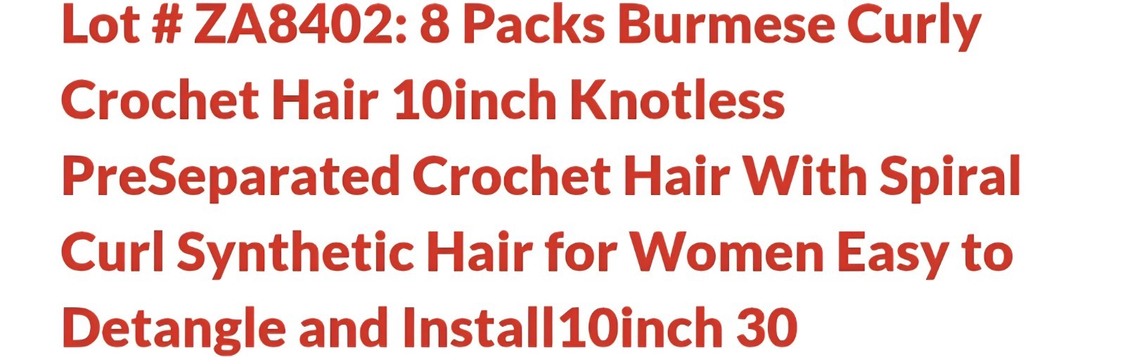 8 Packs 10 Inch Burmese Curly Crochet Hair – Effortless & Knotless Installation