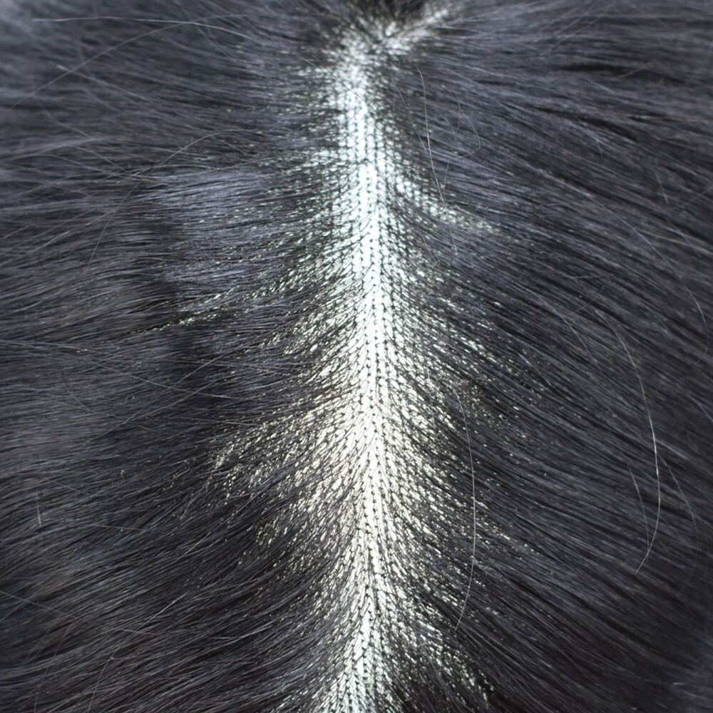 Fine Mono Mens Toupee Poly Skin Hairpiece Human Hair Systems for Men Hair Unit